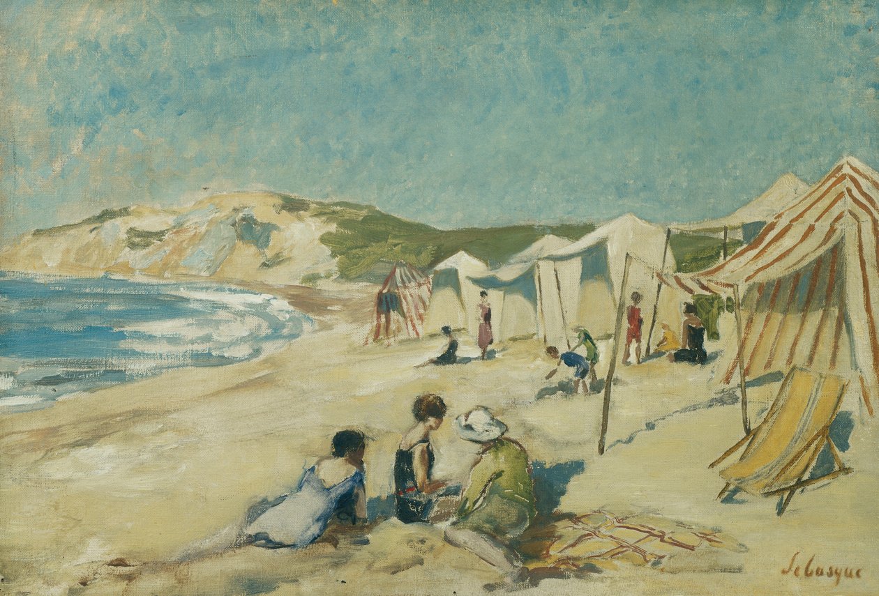 La playa en Pointe St Gildas, c.1920 de Henri Lebasque