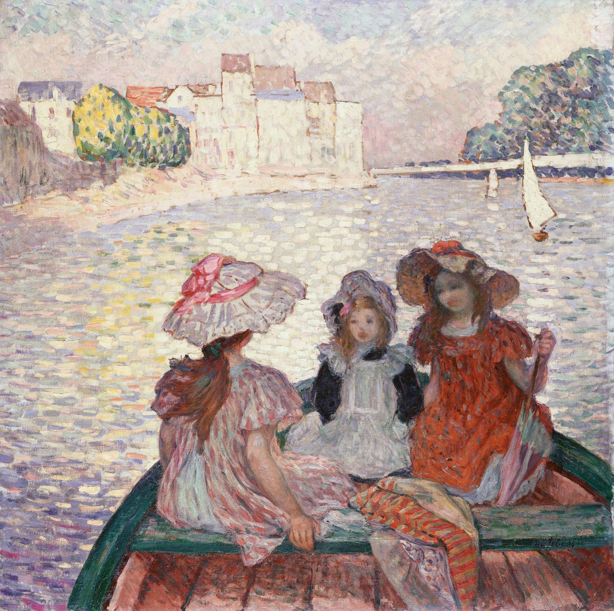Tres chicas en un bote de Henri Lebasque