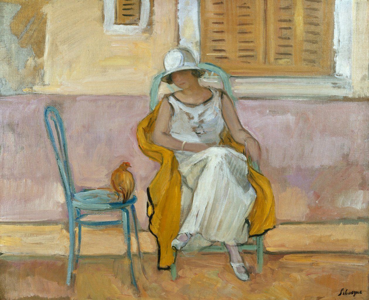 Mujer con vestido blanco, c.1923 de Henri Lebasque