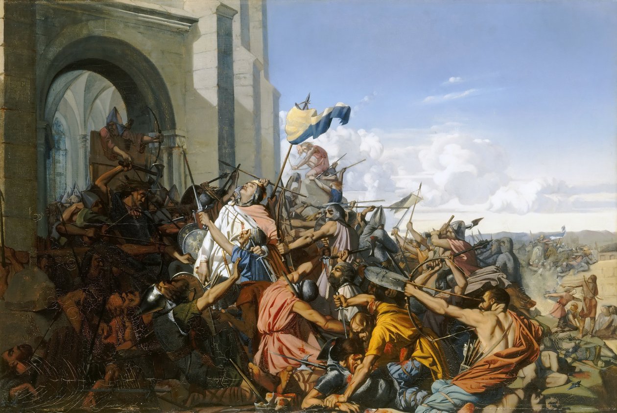 Muerte de Roberto el Fuerte en la batalla de Brissarthe, 866 de Henri Lehmann