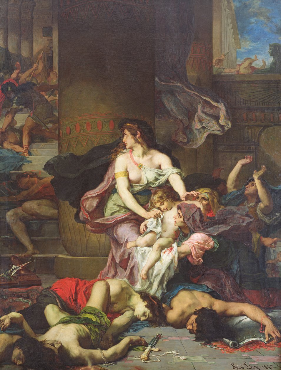 Joás salvado de la masacre de la familia real, 1867 de Henri Leopold Levy