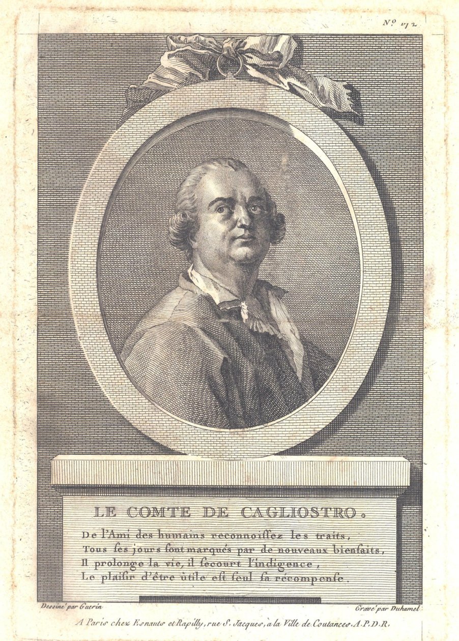 Conde Alessandro di Cagliostro 1743-1795 de Henri Louis Duhamel du Monceau