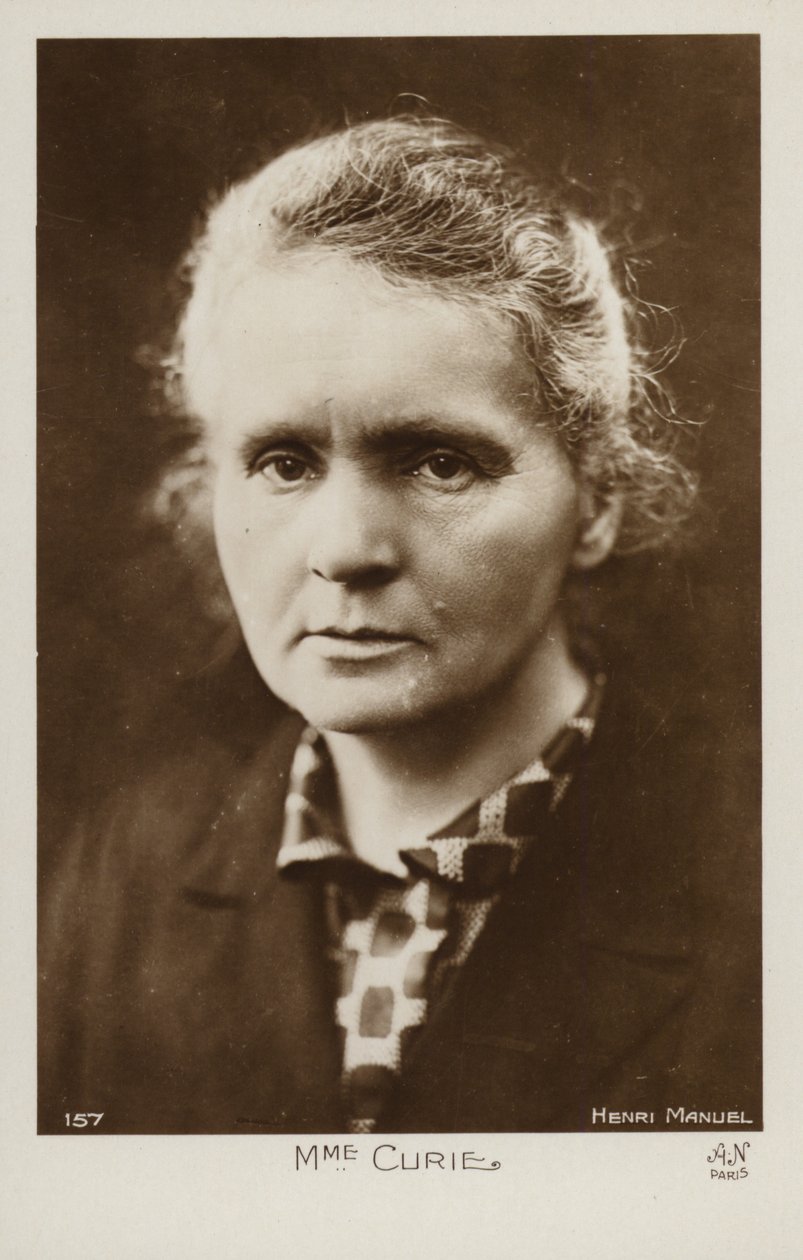 Marie Curie (1867-1934), física y química polaca (foto b/n) de Henri Manuel