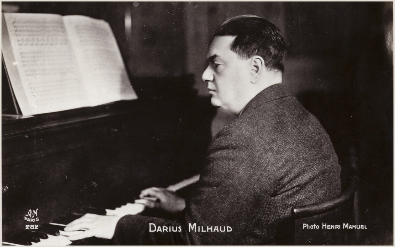 Retrato de Darius Milhaud (foto en blanco y negro) de Henri Manuel