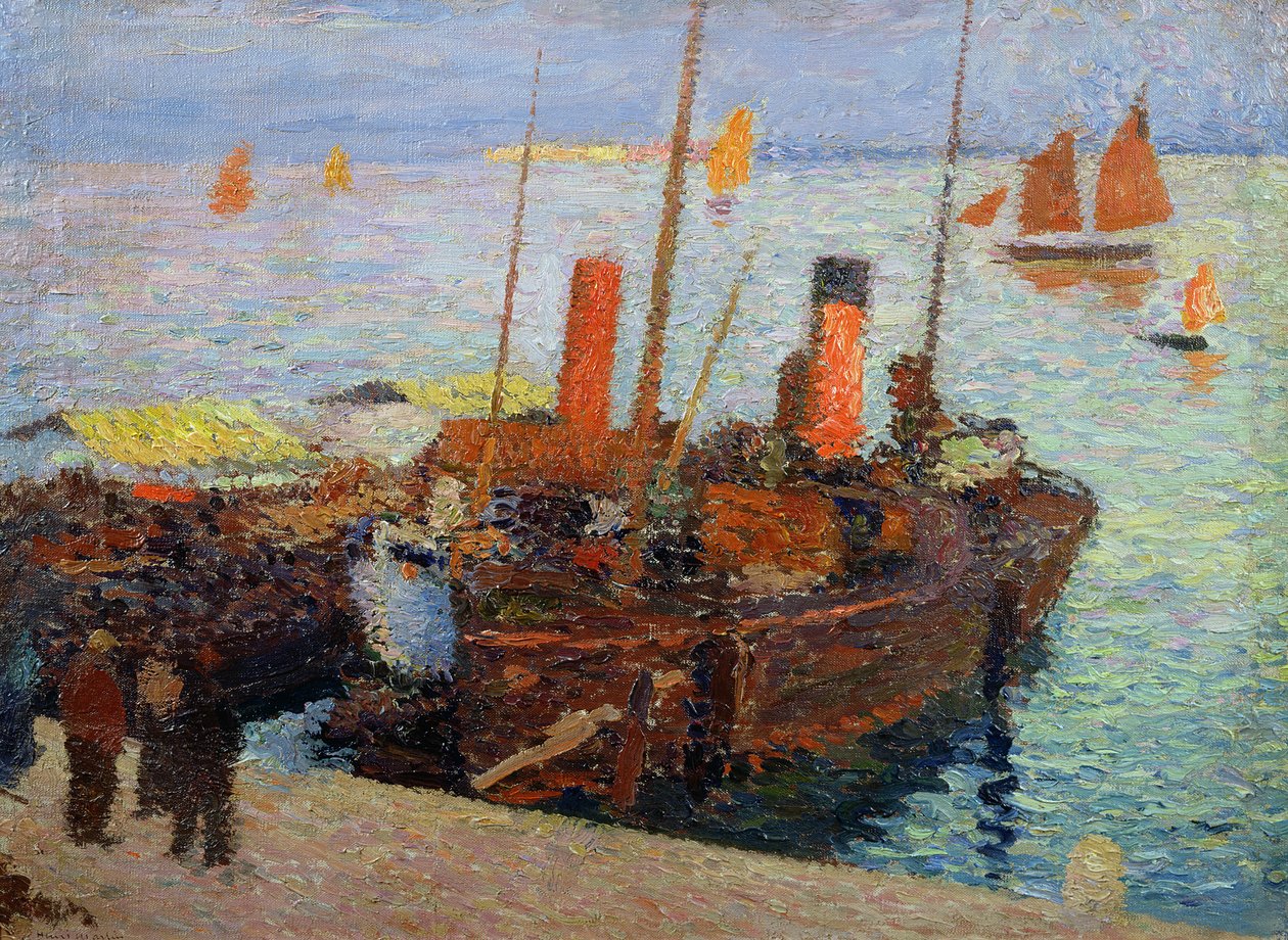 Barcos en la bahía de St. Malo de Henri Martin