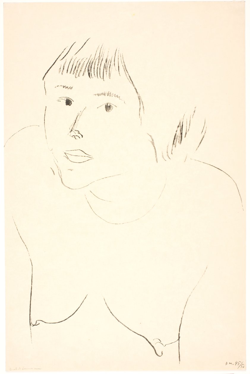 Retrato de busto de una mujer desnuda de Henri Matisse