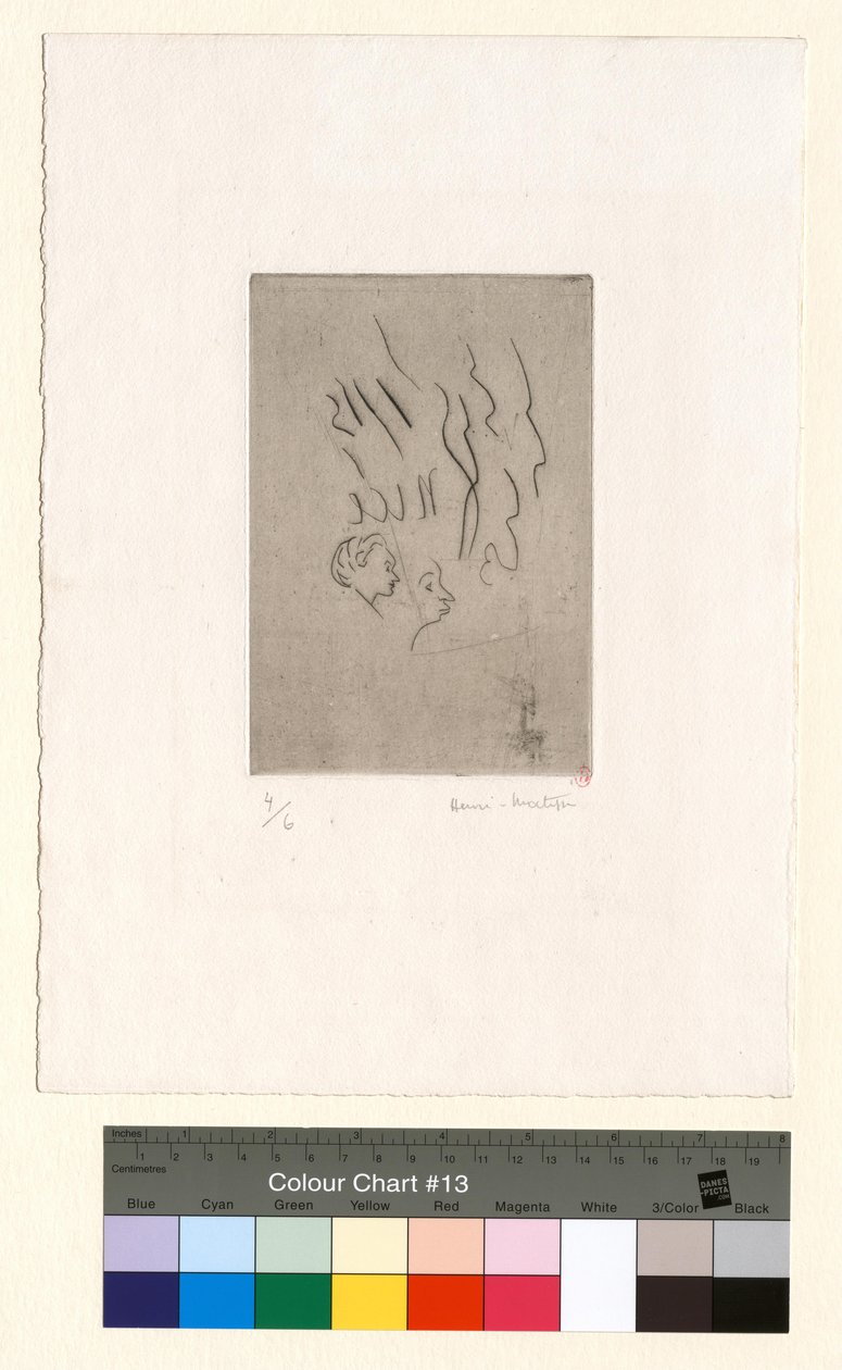 Dos pequeños perfiles (prueba de mordida al aguafuerte) de Henri Matisse