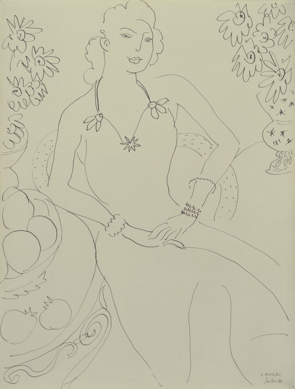 Dibujo de una mujer sentada de Henri Matisse