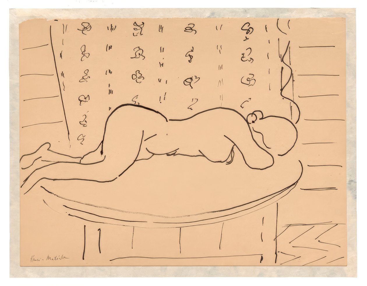Mujer desnuda tumbada boca abajo sobre una mesa de Henri Matisse