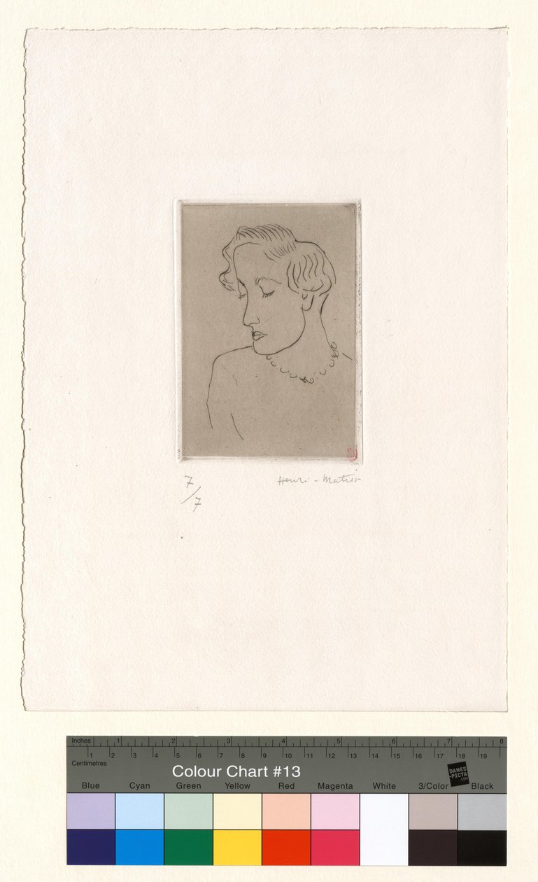 Mujer con la mirada baja, de tres cuartos hacia la izquierda de Henri Matisse