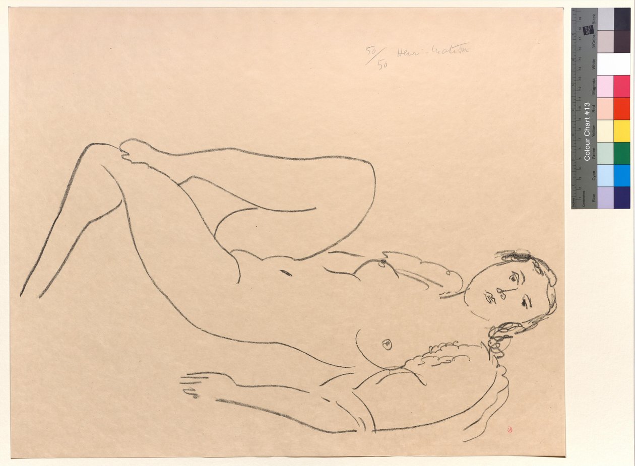 Mujer desnuda tumbada, con las piernas dobladas de Henri Matisse