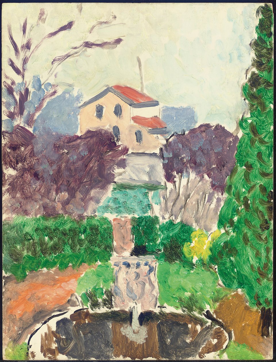 Jardín del artista en Issy-les-Moulineaux, c.1918 (óleo sobre tabla) de Henri Matisse