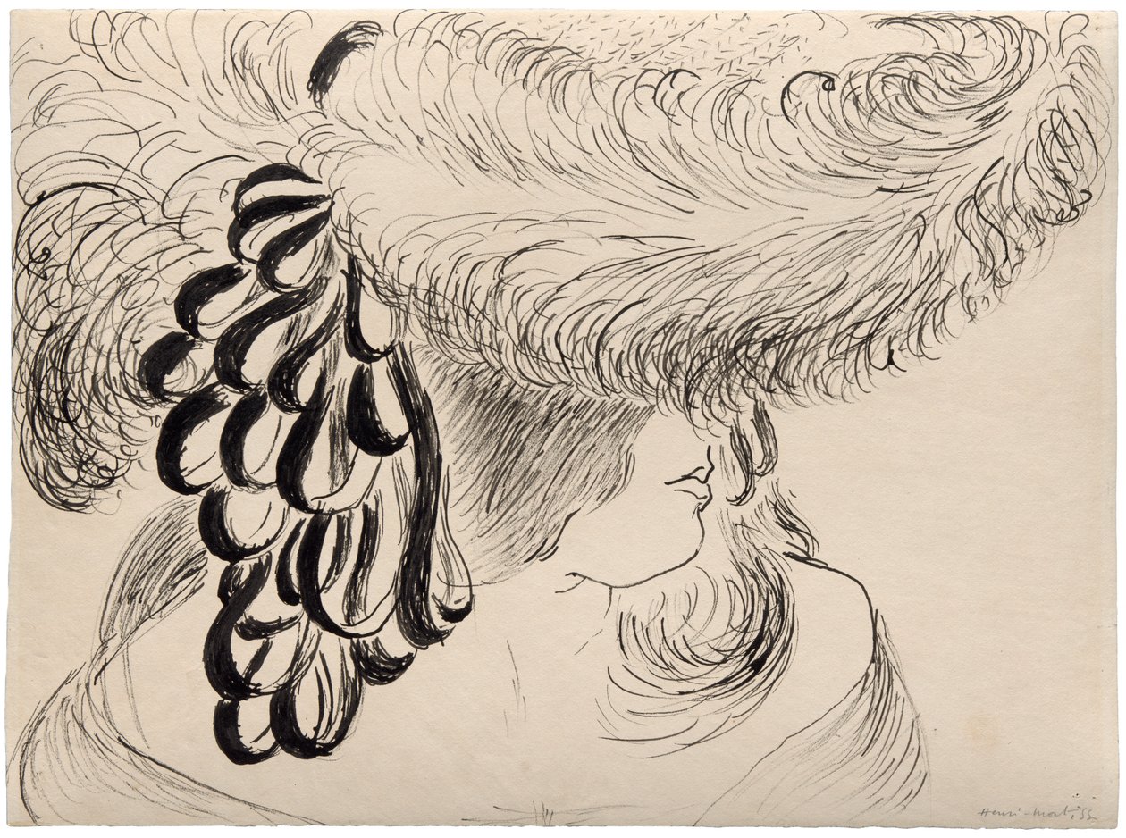 Muchacha con sombrero de plumas (Mlle Antoinette) de Henri Matisse