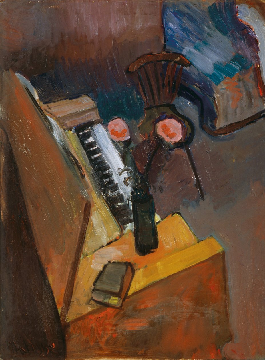 Interior del armonio, c.1900 (óleo sobre cartón) de Henri Matisse