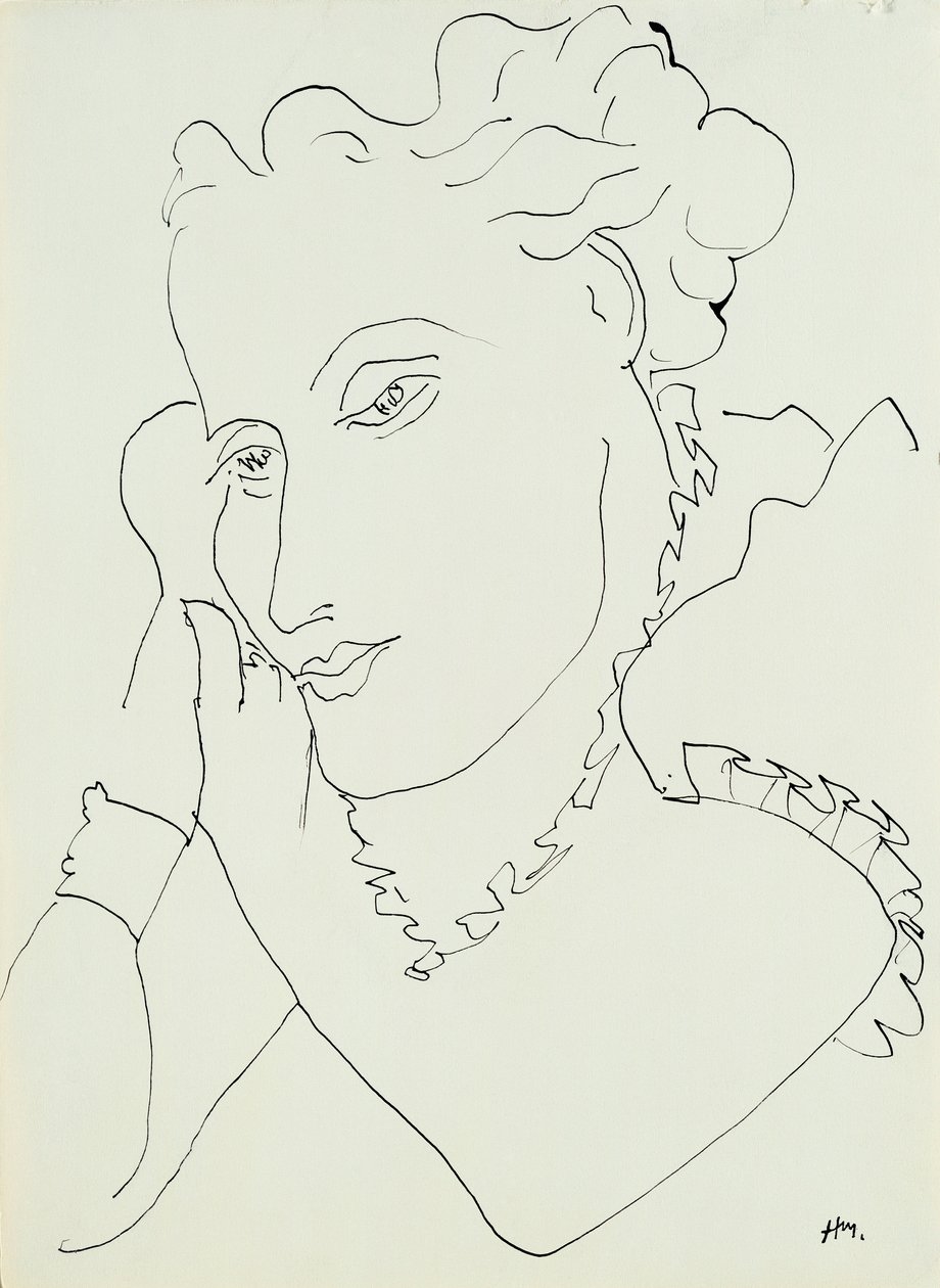 Cabeza de mujer, manos contra la mejilla de Henri Matisse