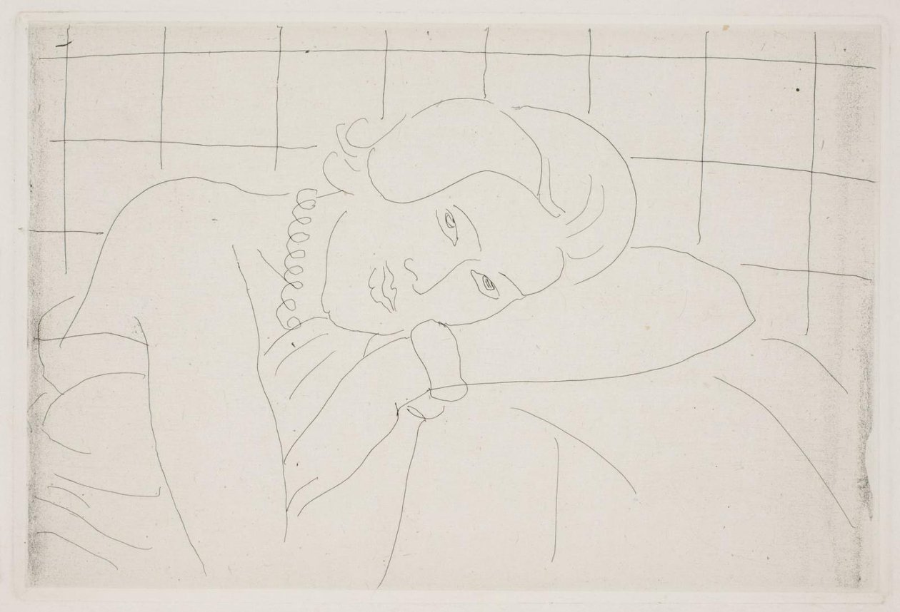 Mujer que apoya la cabeza en el brazo. Media figura de Henri Matisse