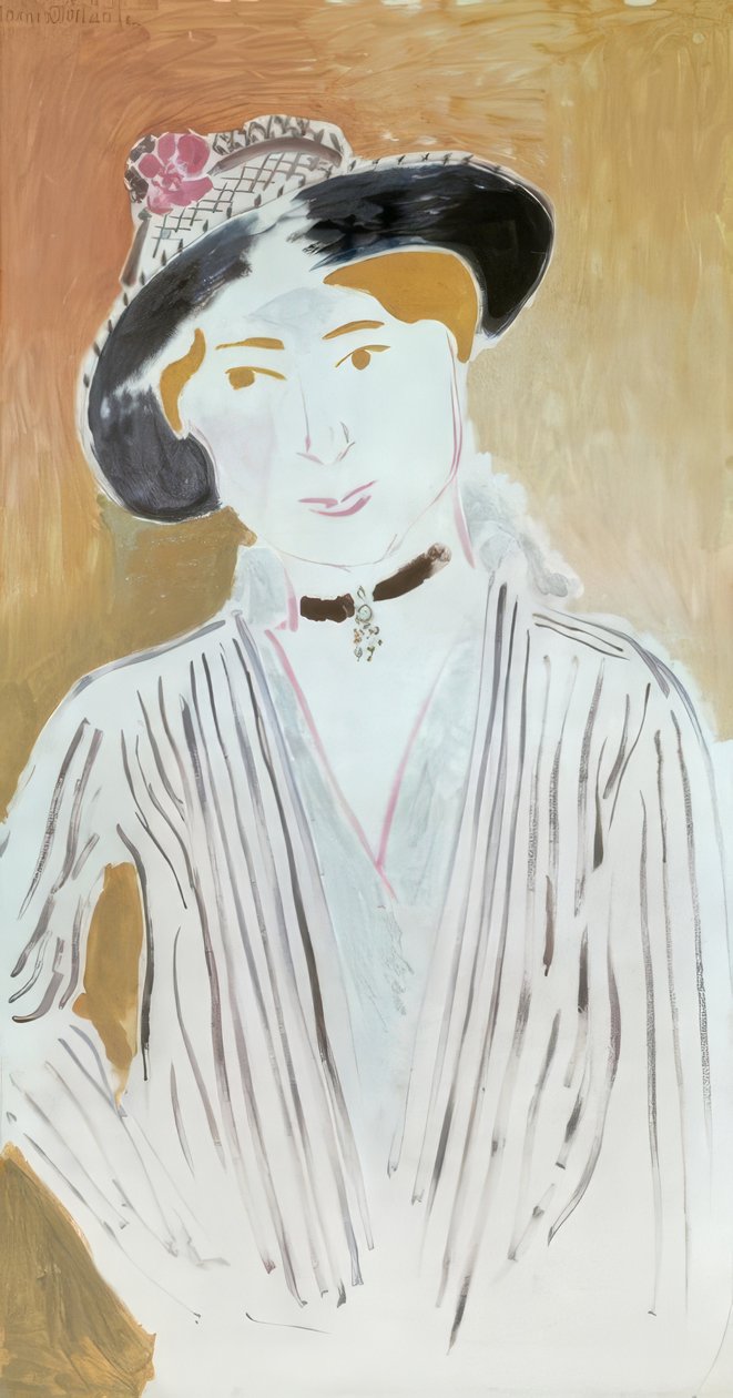 La jaquette rayée, o La joven del sombrero de cesta de Henri Matisse