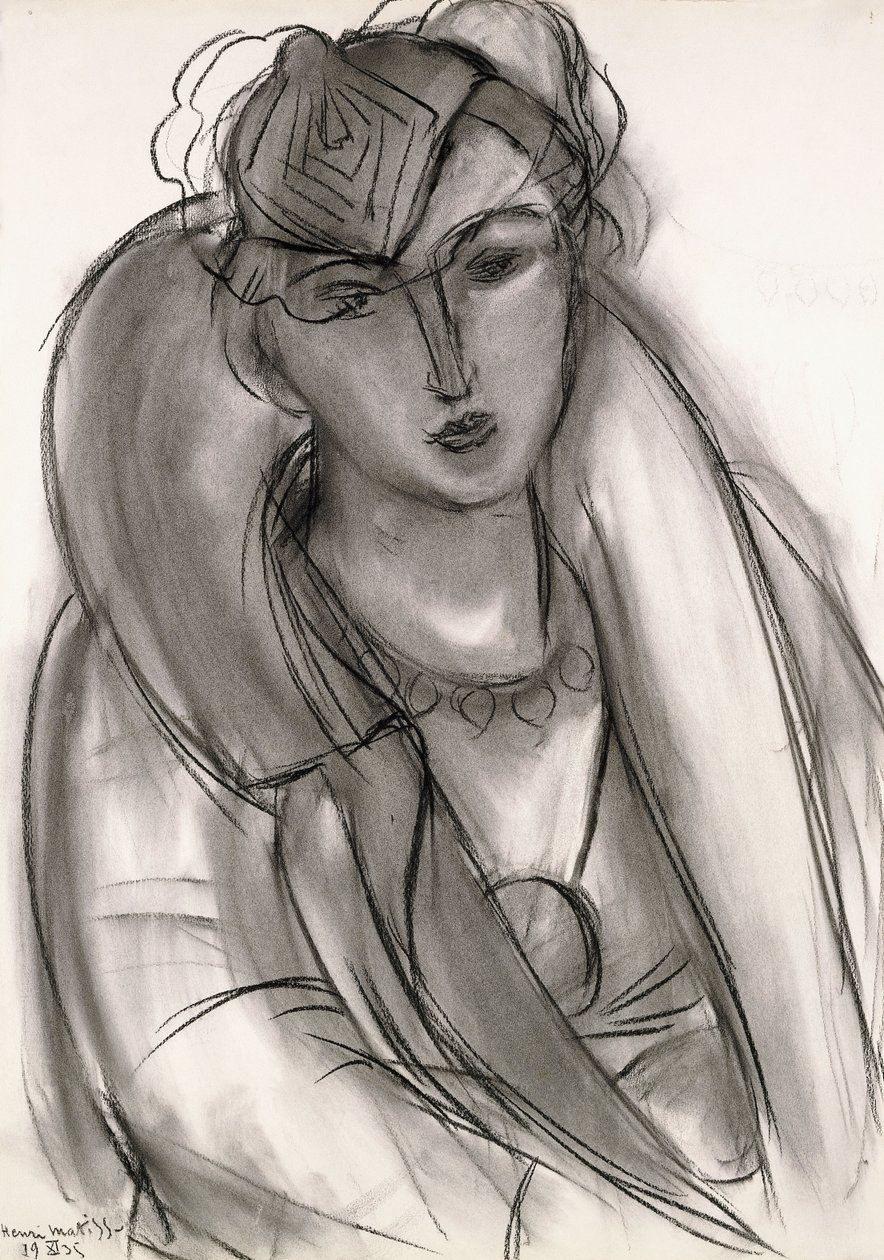 Lydia (Estudio para retrato con chaqueta azul) de Henri Matisse