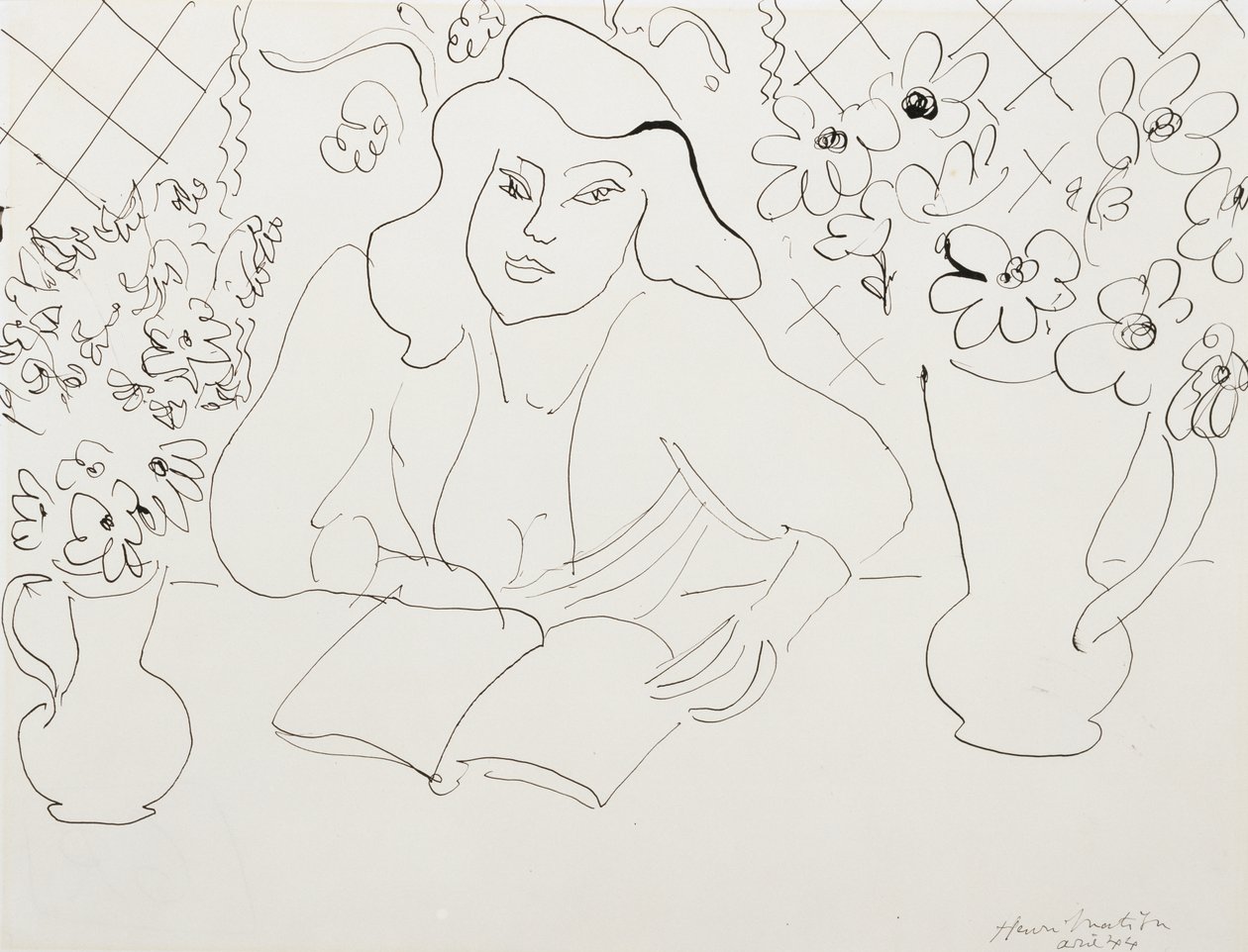 Modelo con libro de Henri Matisse
