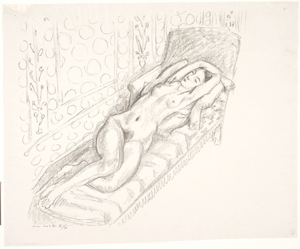 Mujer desnuda, tumbada en una tumbona de Henri Matisse
