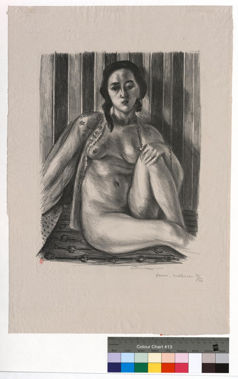 Desnudo sentado con camisón de tul de Henri Matisse