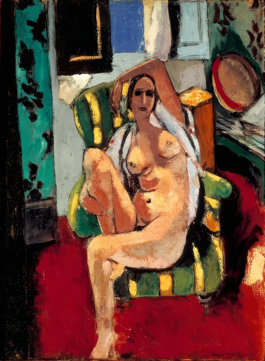 Desnudo sentado con pandereta de Henri Matisse