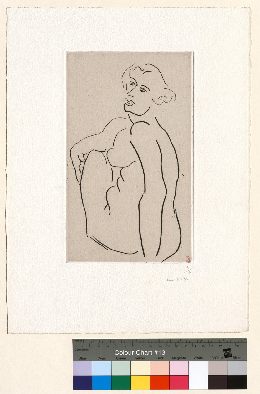 Desnudo sentado, espalda vista de tres cuartos de Henri Matisse