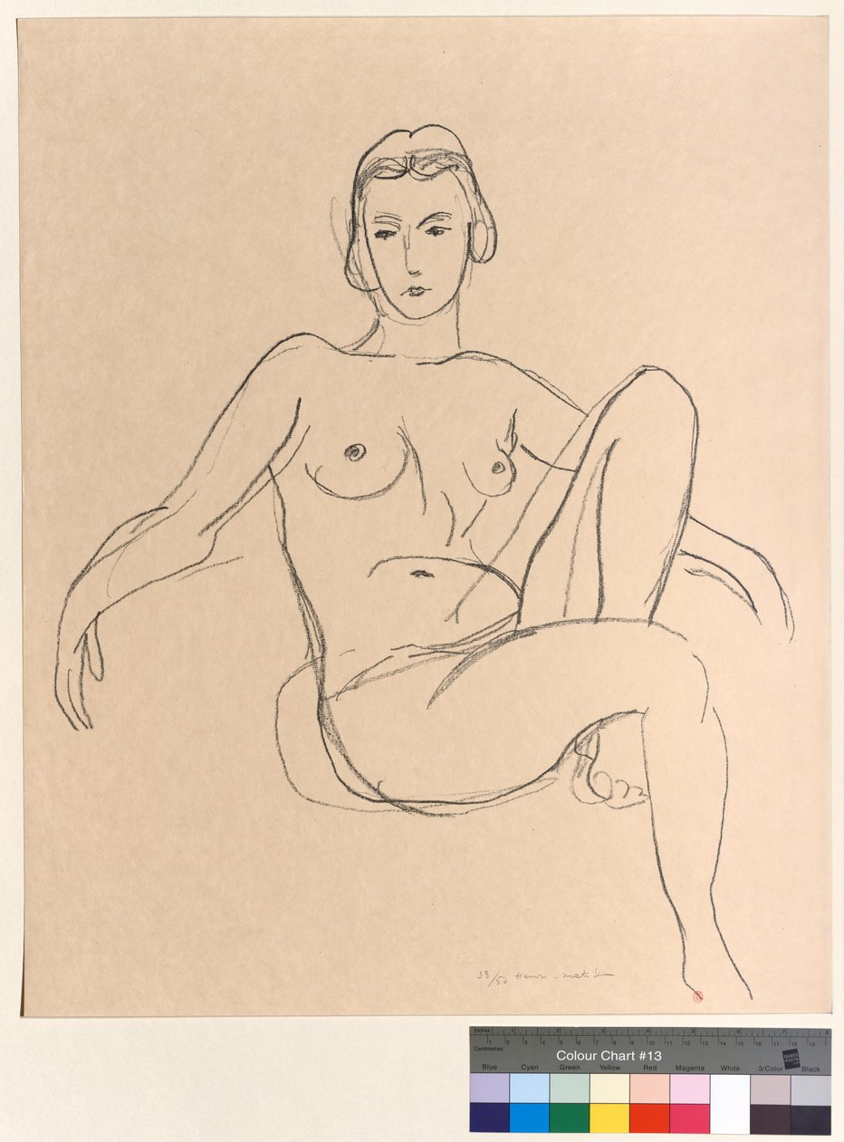 Desnudo sentado con los brazos extendidos de Henri Matisse