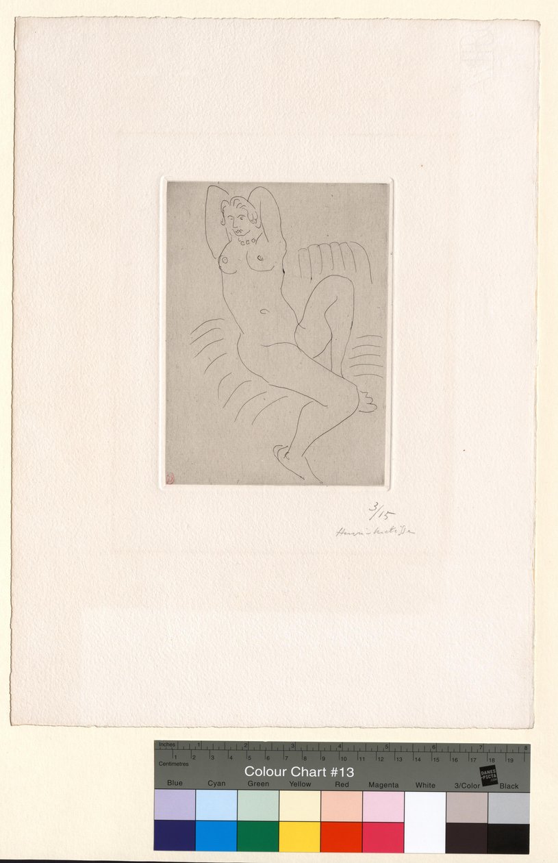 Desnudo en el sillón a rayas de Henri Matisse
