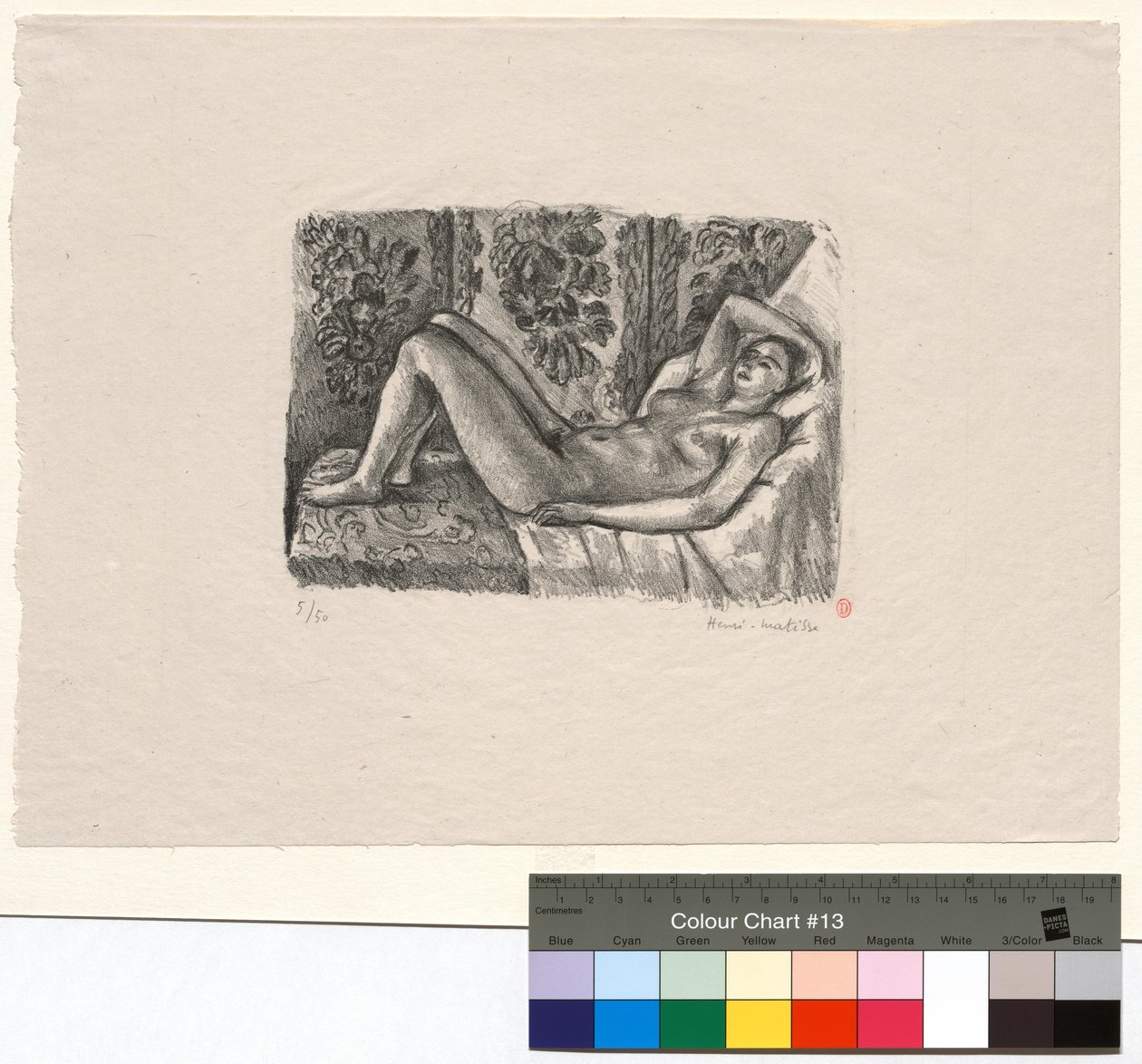 Desnudo recostado con el biombo Luis XIV de Henri Matisse