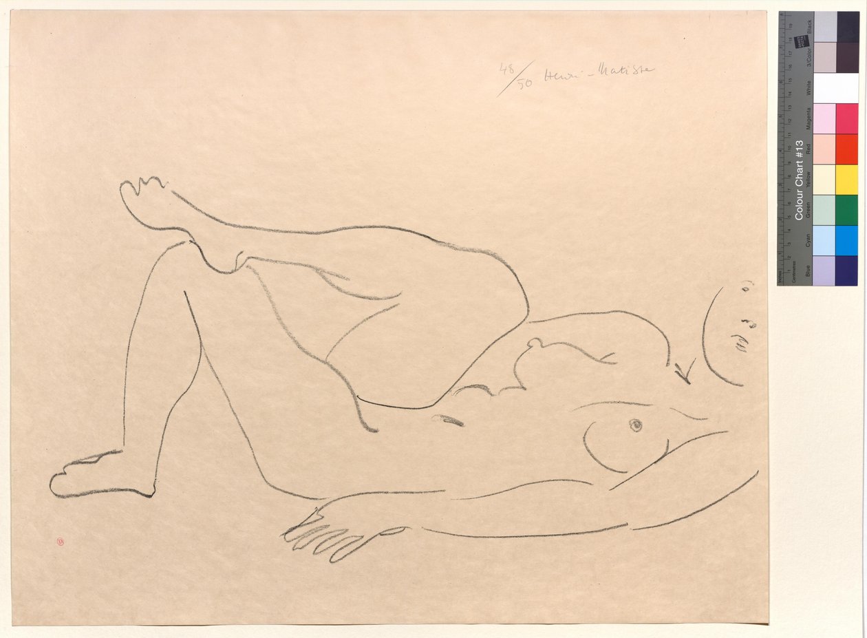 Desnudo recostado con el rostro incompleto: Estudio de las piernas de Henri Matisse