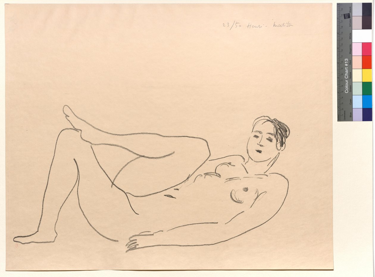 Desnudo recostado, pierna flexionada: Estudio de piernas de Henri Matisse