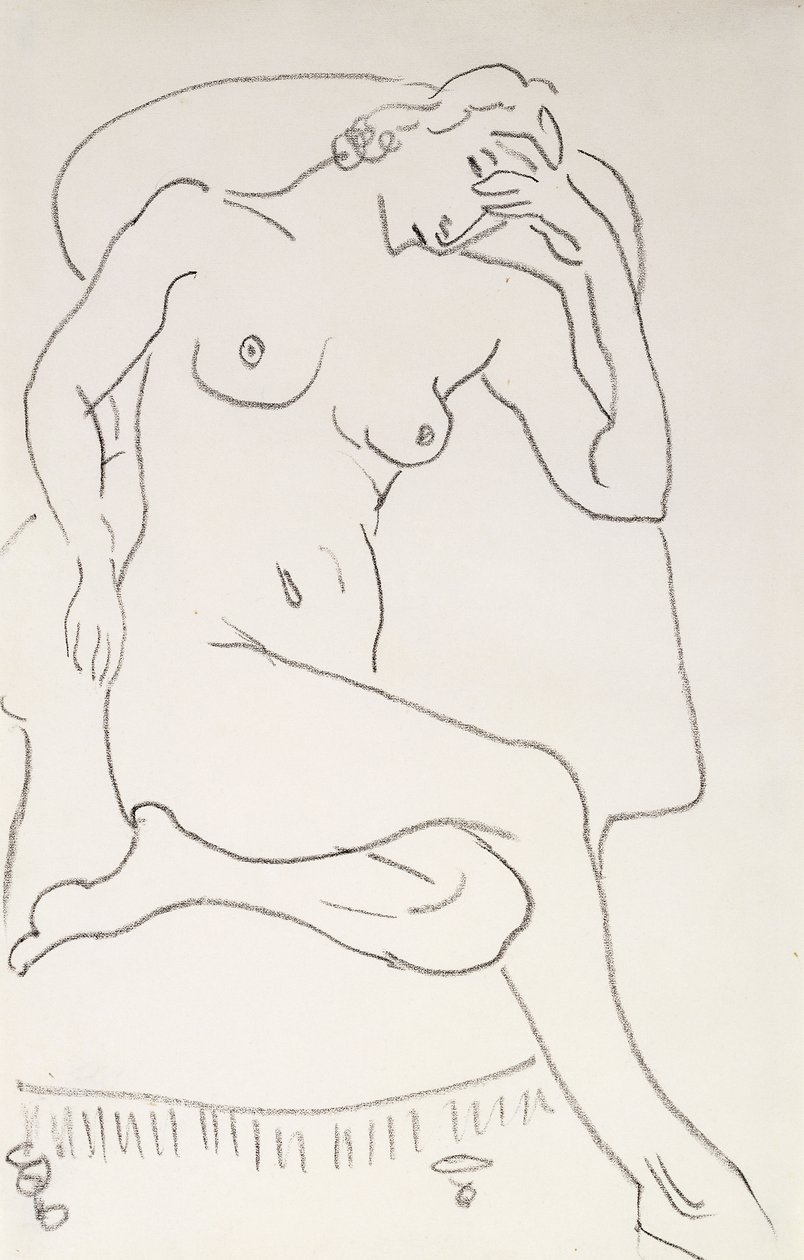 Mujer desnuda en un sillón, c.1922-24 (lápiz sobre papel) de Henri Matisse