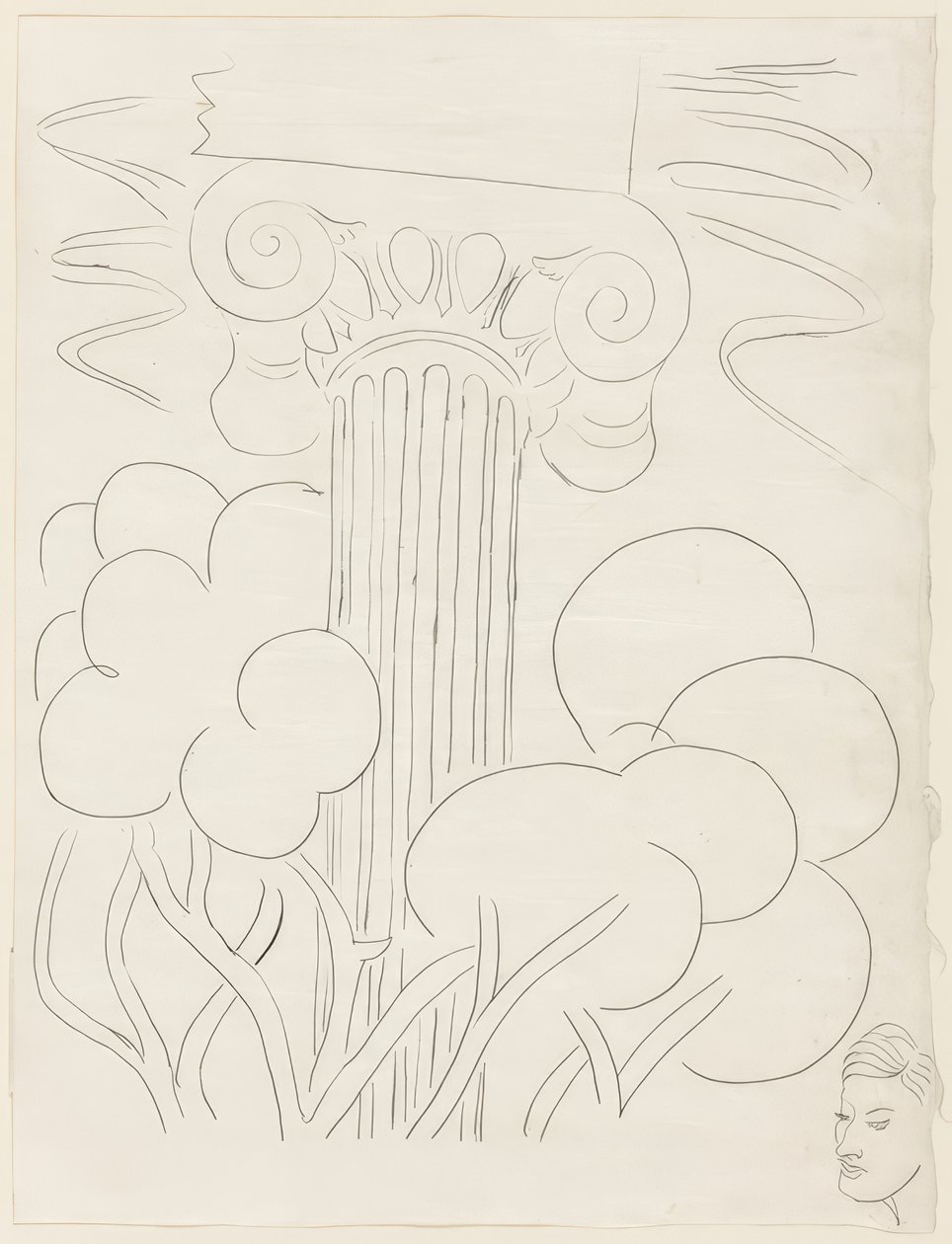 Varios Sonetos: "A la nue accablante...", lámina 29 de Poesies de Mallarmé de Henri Matisse