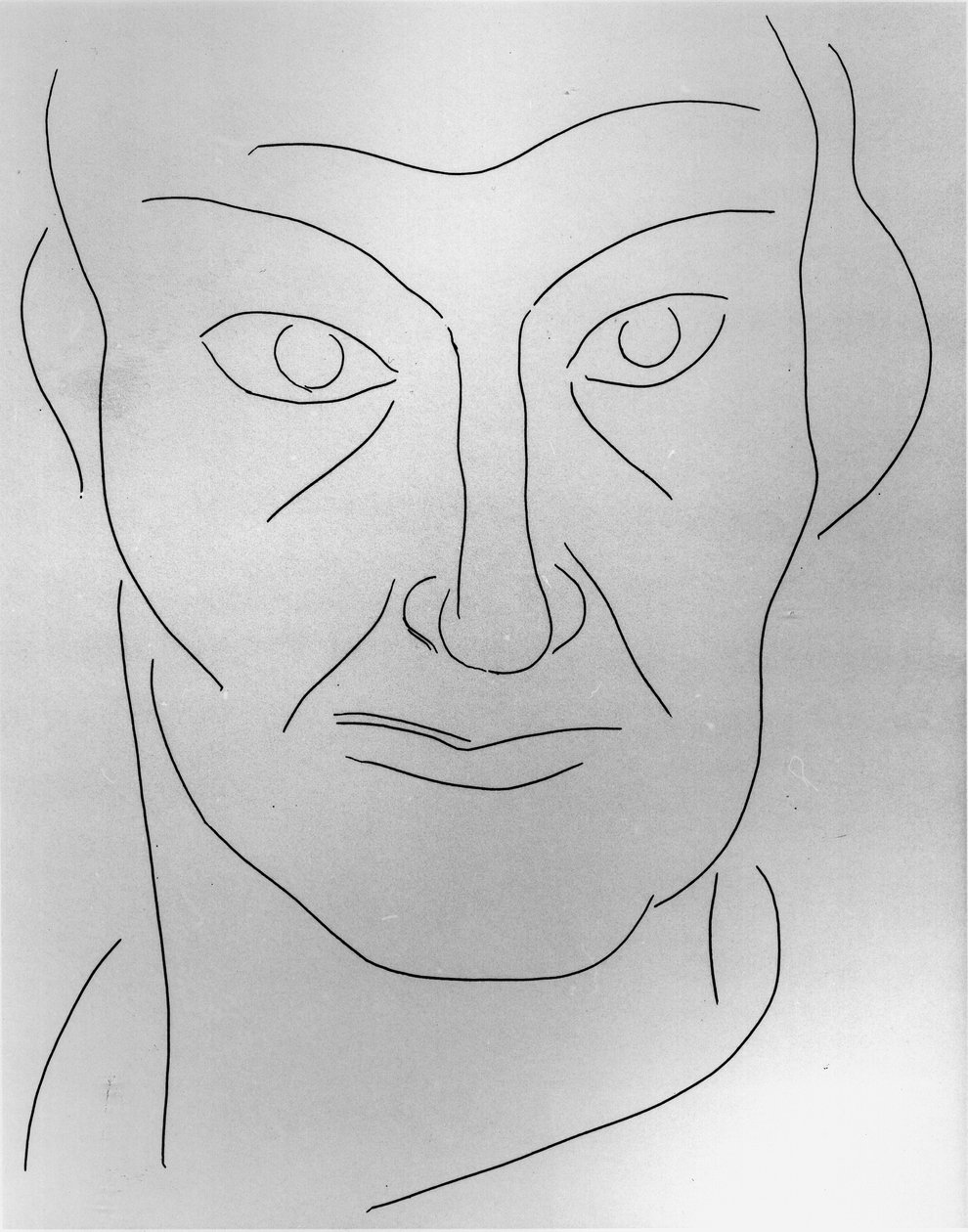 Retrato de Charles Baudelaire (1821-67), ilustración para Poemas de Stéphane Mallarme (1842-98) 1932 (pluma y tinta sobre papel) (foto b/n) de Henri Matisse