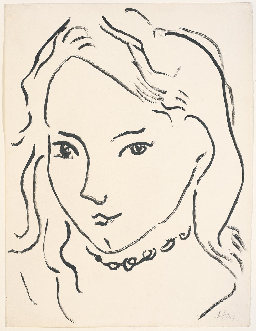 Retrato de Marguerite, c. 1906-1907 (pincel y tinta china sobre papel) de Henri Matisse