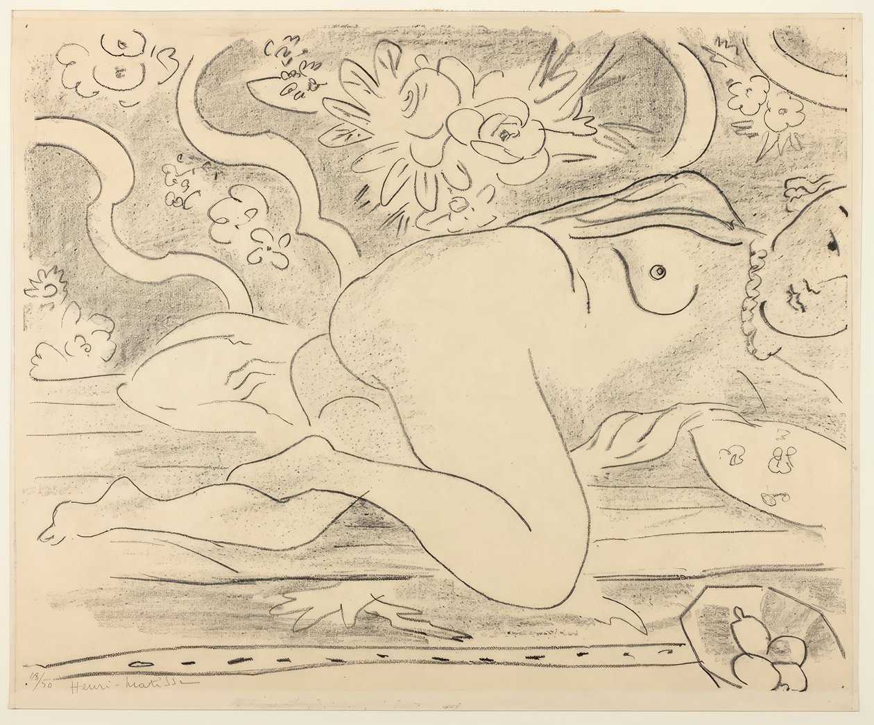 Desnudo recostado con frutero de Henri Matisse