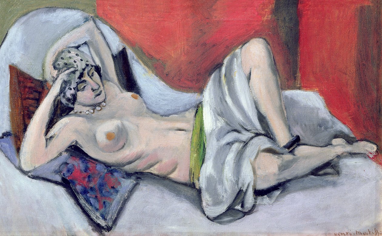Desnudo recostado con drapeado, c.1923-24 (óleo sobre lienzo) de Henri Matisse
