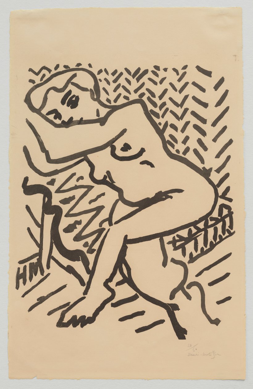 Desnudo sentado [Pequeña xilografía clara] de Henri Matisse