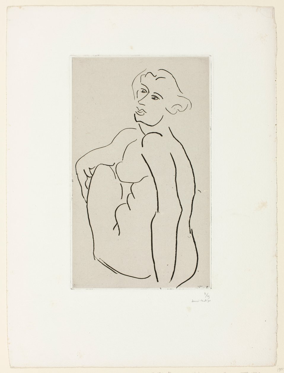 Mujer desnuda sentada, vista de tres cuartos de Henri Matisse