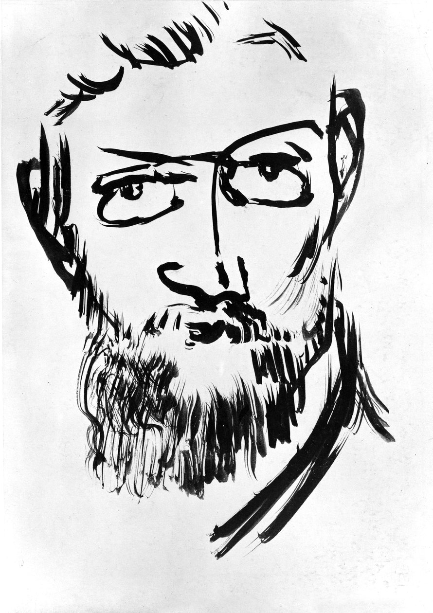 Autorretrato de Henri Matisse (1869-1954) c. 1900 (dibujo) de Henri Matisse