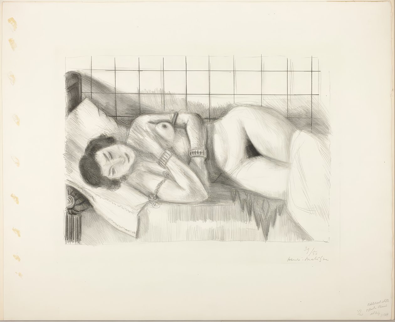 Durmiendo desnuda, con las rodillas cubiertas por un chal de Henri Matisse