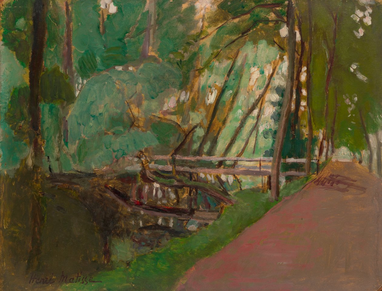 Sous-bois, c. 1902-1903 (óleo sobre papel verjurado sobre tabla) de Henri Matisse