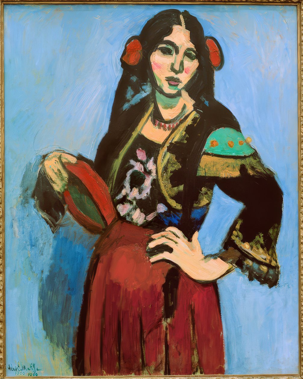 Mujer española con pandereta de Henri Matisse