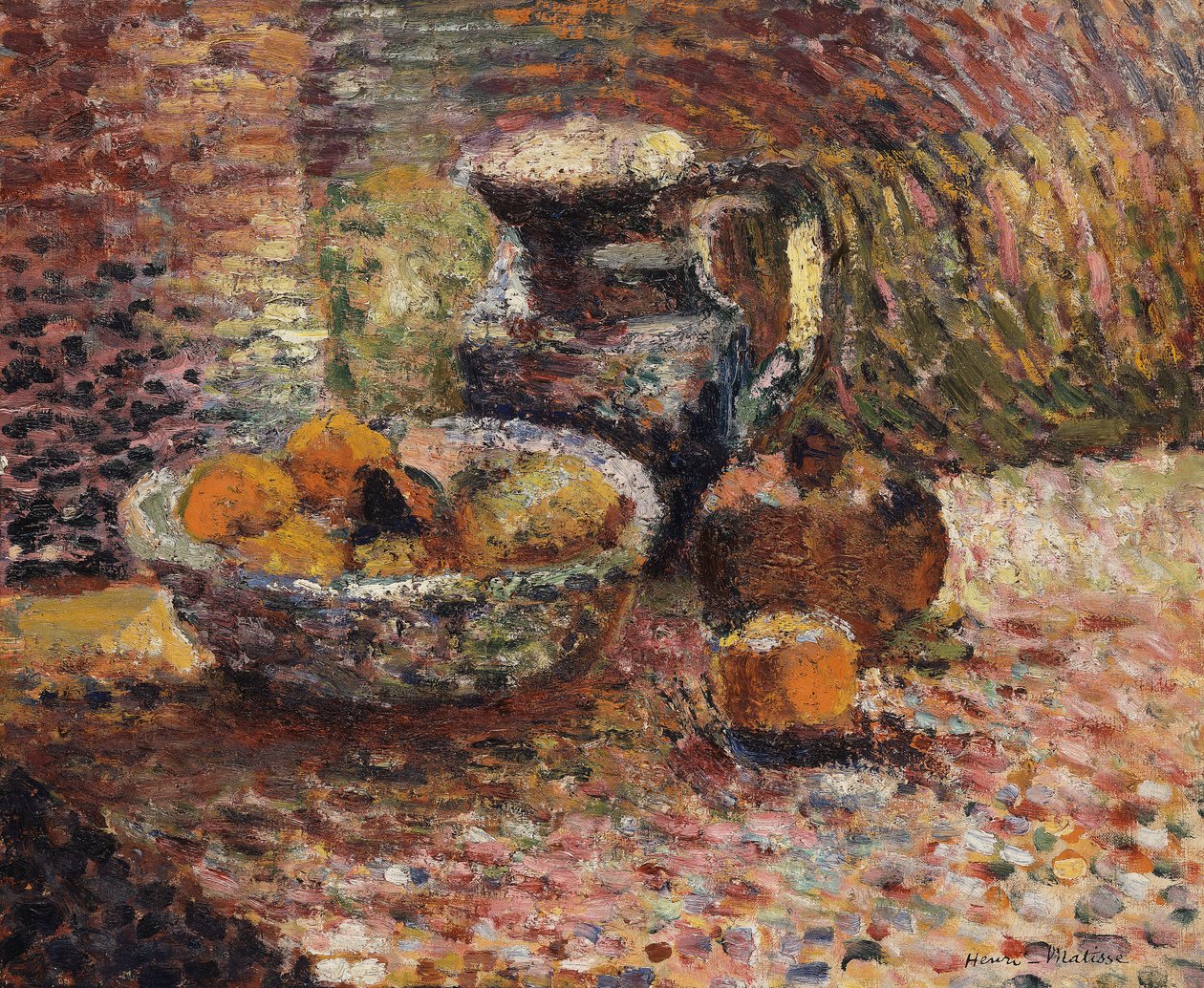 Bodegón con jarra y frutas de Henri Matisse