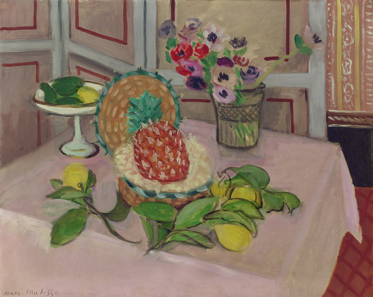 Naturaleza muerta: Piña y limones de Henri Matisse