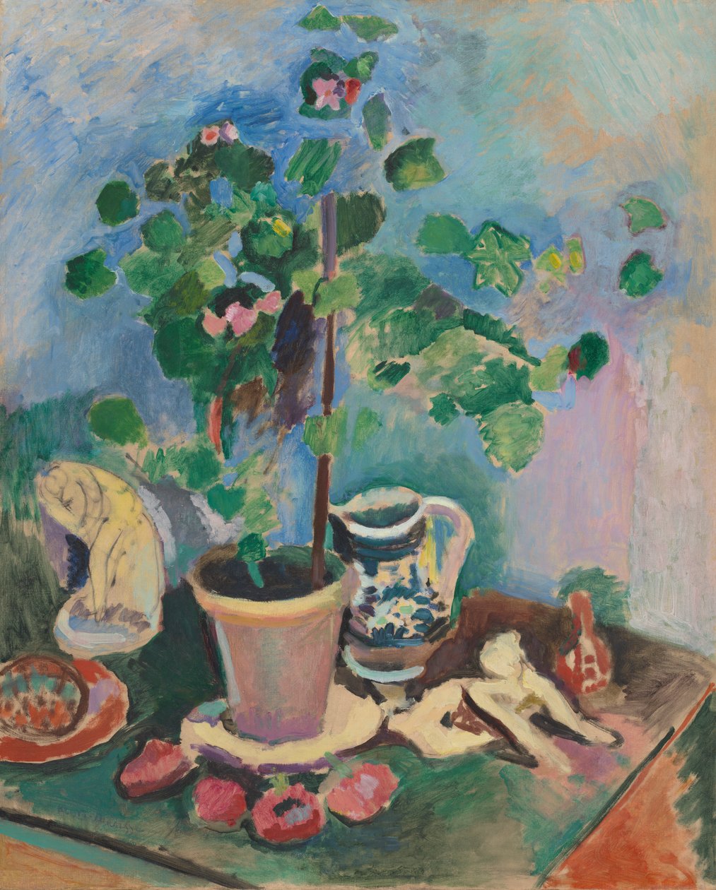 Naturaleza muerta con geranio de Henri Matisse