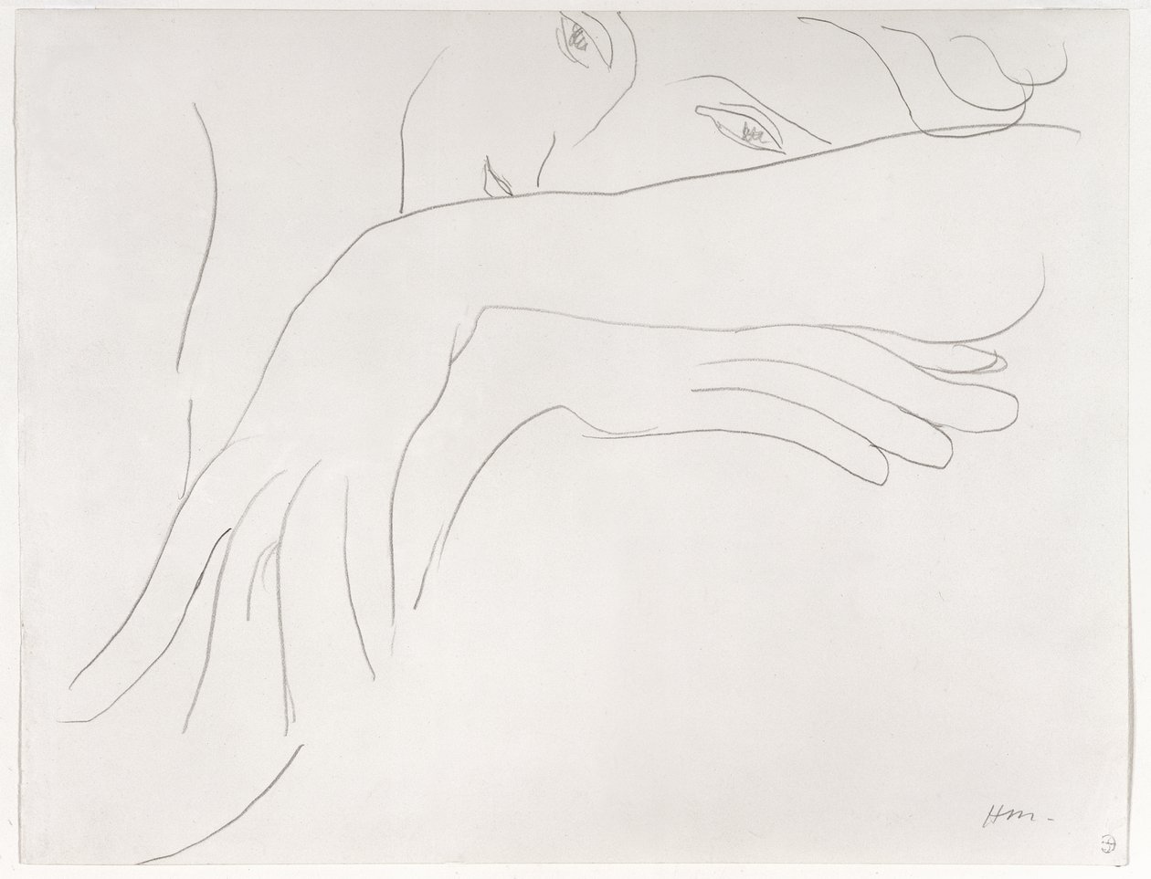 Estudio de un modelo apoyado en el respaldo de una silla de Henri Matisse