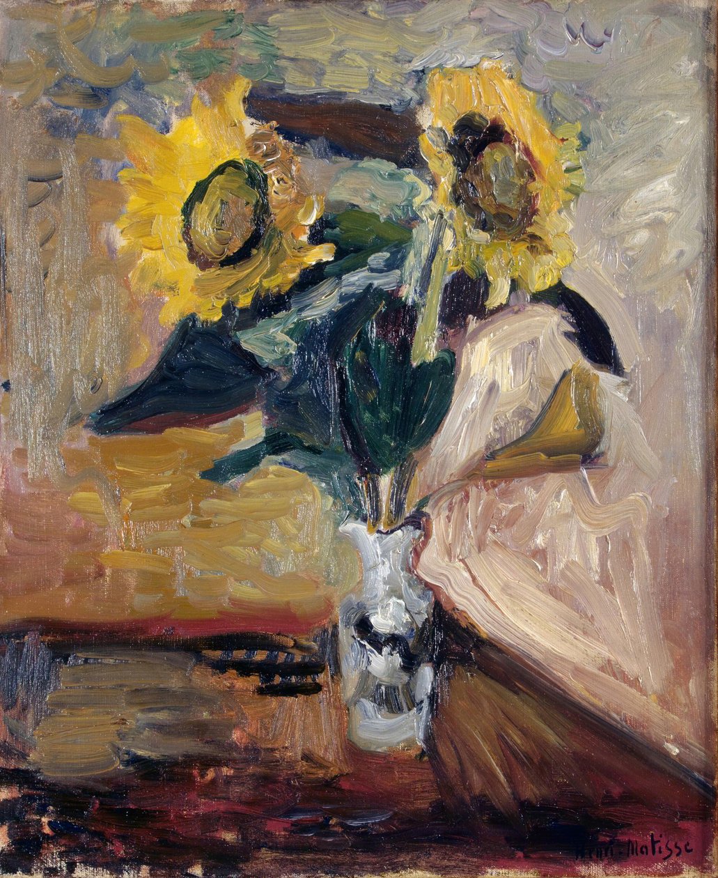 Girasoles en jarrón de Henri Matisse