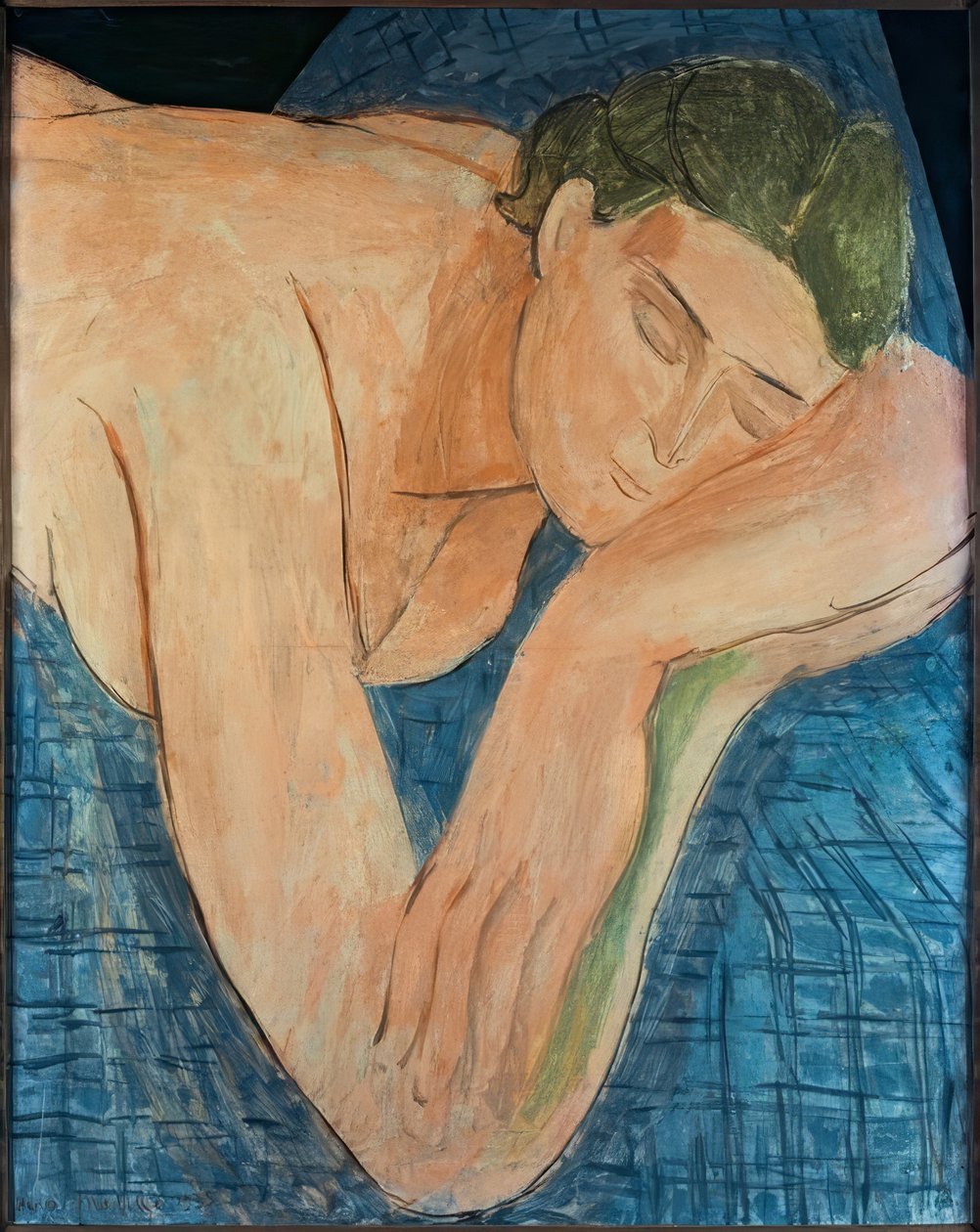 El Sueño (Figura durmiendo en suelo azul) de Henri Matisse